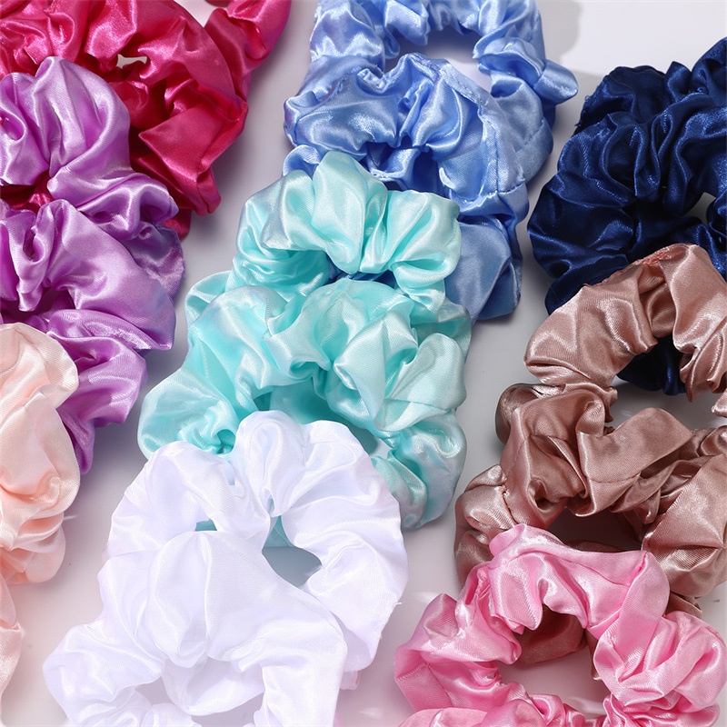 Women's Everyday Fabric Hair Ties Set Of 20 Pure Solid Color