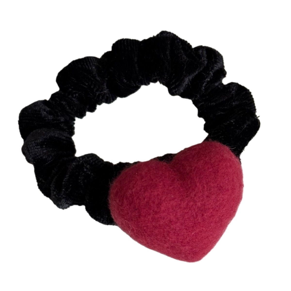 Women's Winter Essential Wool Felt Headband Black Heart Shape