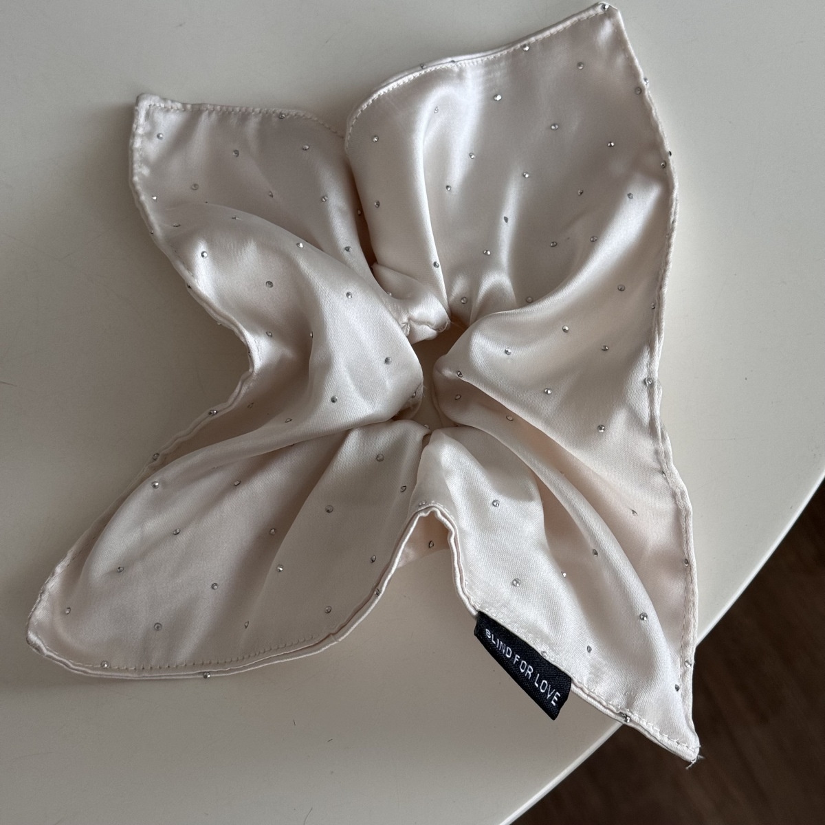 Women's Rhinestone Scarf Hair Ties Large Solid Fabric Square Hair Bands