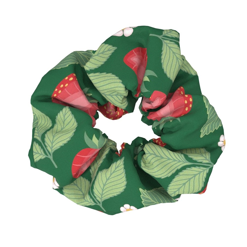 Women's Fabric Elastic Scrunchie Hair Tie Sweet Strawberry Pattern