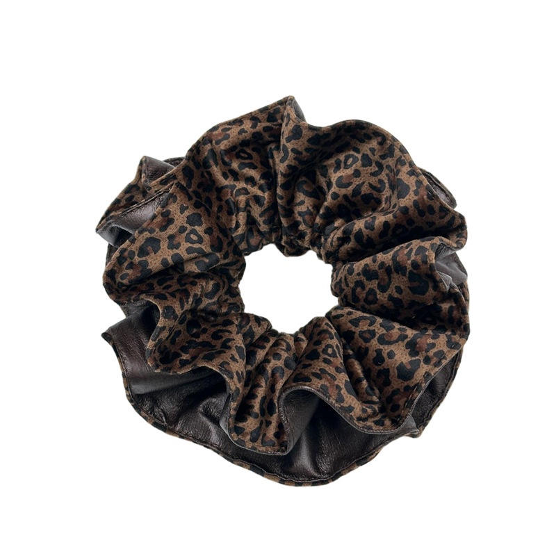 Women's Elastic Fabric Tail Knot Hair Ties Retro Leopard Print