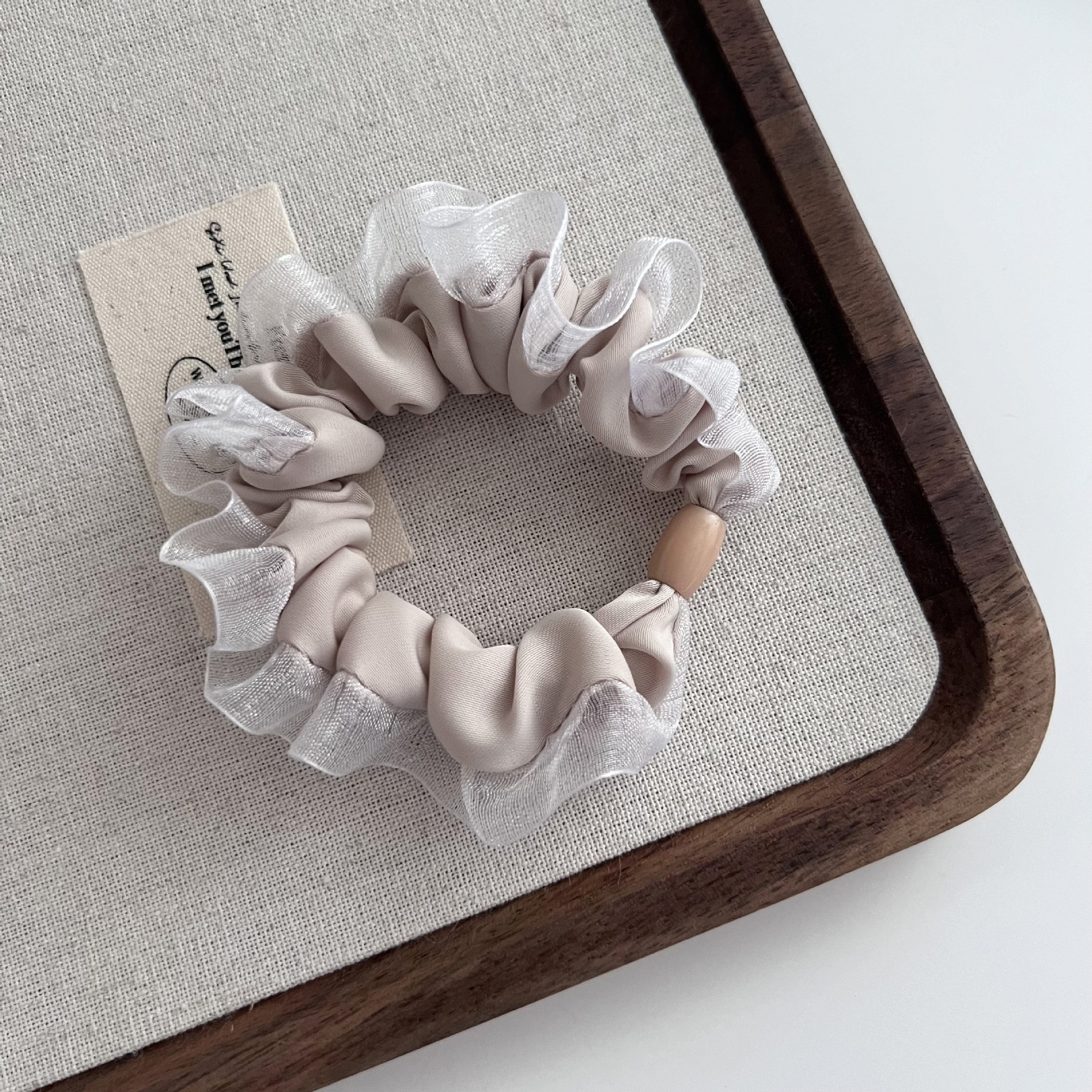 Women's High Elastic Mesh Hairband Low Ponytail Fixer Beige Pink Black