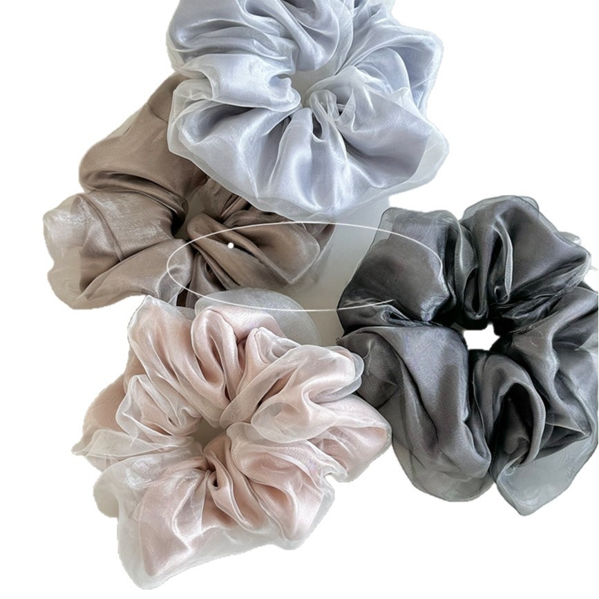 Women's Elegant Two-Layer Satin Lace Formal Headband Solid Color