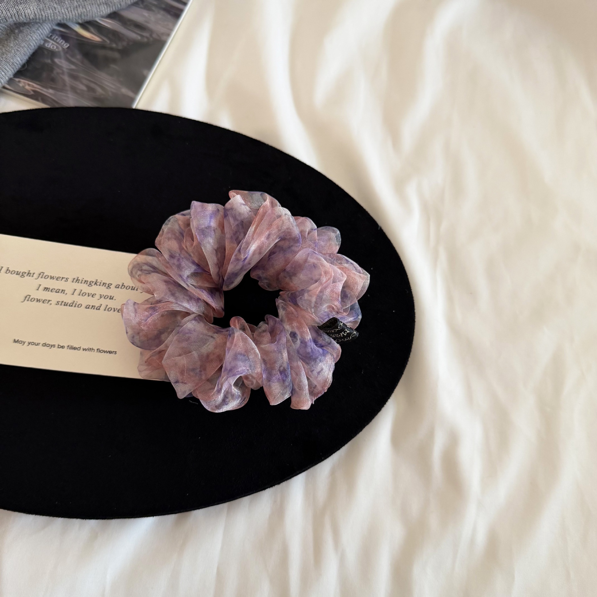 Women's Retro Organza Hair Scrunchie Spring Romantic Ditsy Floral