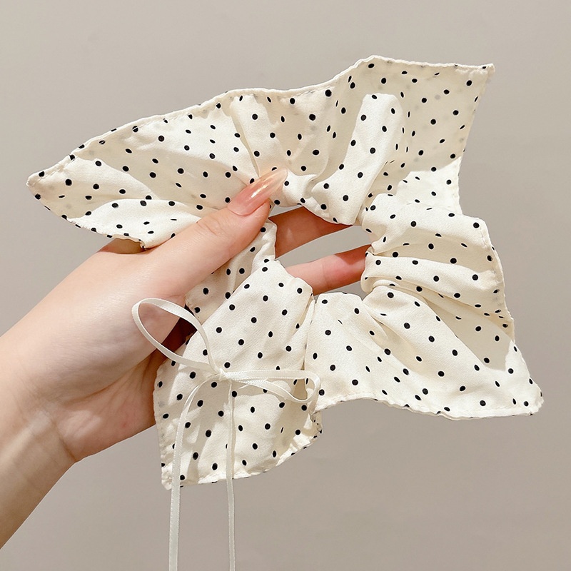 Women's Elegant Square Scarf Scrunchie Chic Cloth Ponytail Hair Tie