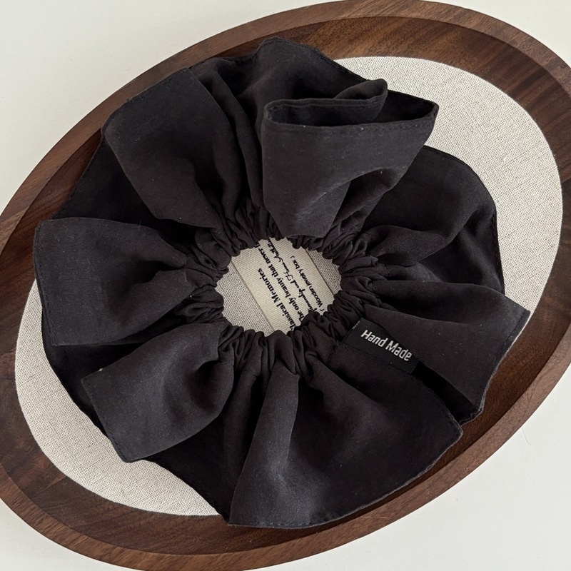 Women's Fabric Flower Bud Low Ponytail Elastic Hair Tie Pure Color