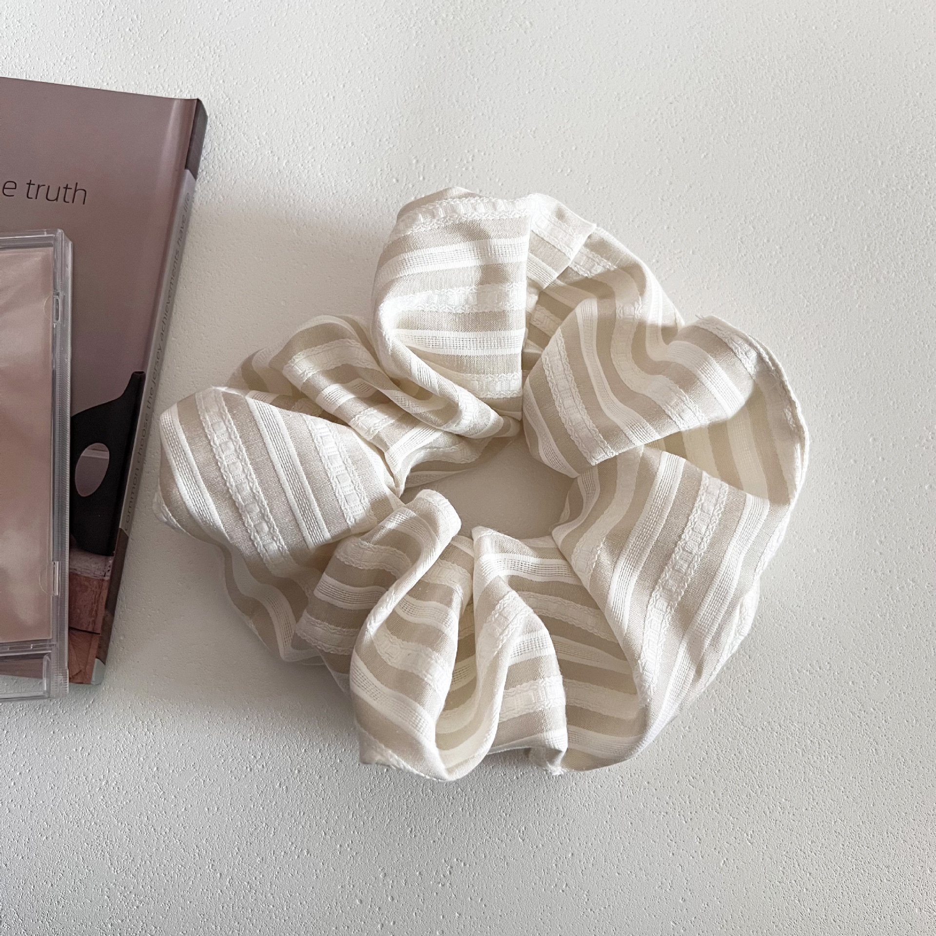 Women & Girls Daily Cloth Ball Hair Tie Ponytail Holder Colorful Striped