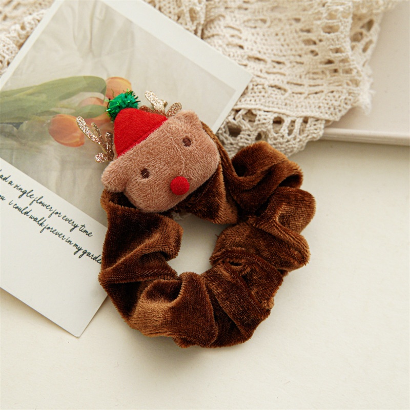 Women's Cute Christmas Hair Scrunchies Festive Holiday Velvet Hair Ties