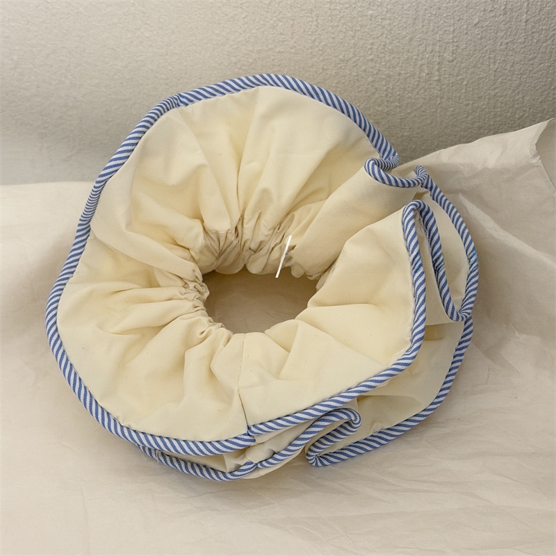 Women's Soft Cloth Spring Hair Tie - Elegant Solid Beige Scrunchie