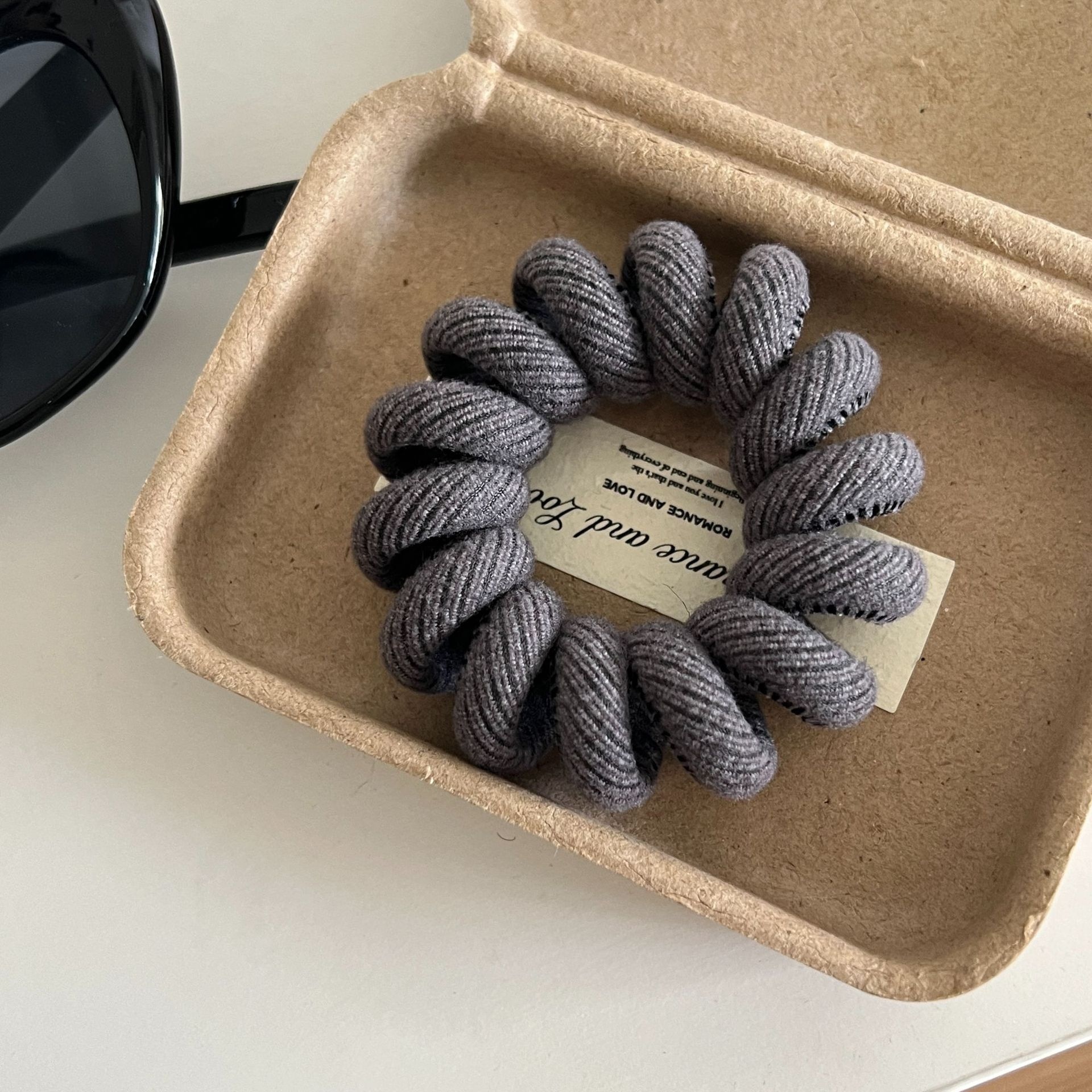 Women Velvet Seamless Phone Wire Hair Band All Seasons Solid Blue Gray Coffee