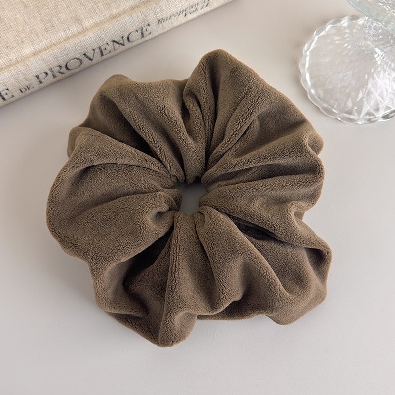 Women's Soft Towel Hair Drying Scrunchie Winter Casual Solid Color Tie