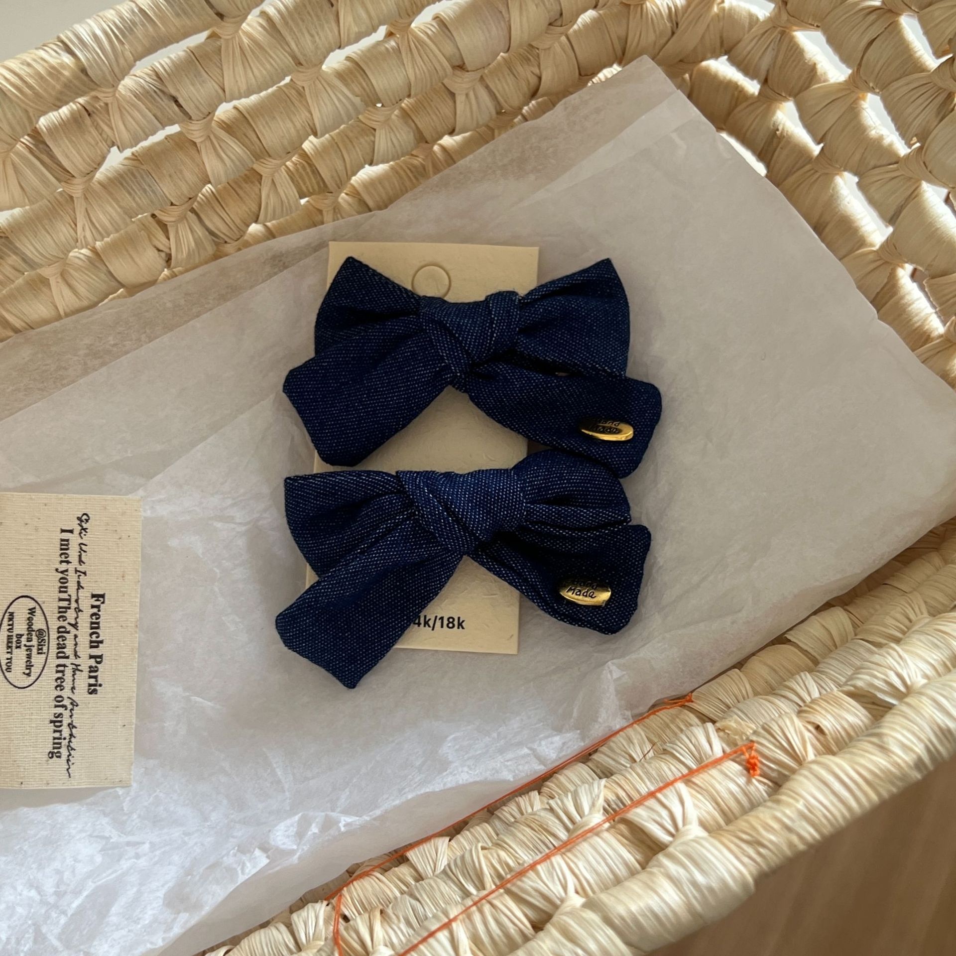 Women Elegant Polka Dot Bowknot Hair Ties Sweet Cloth Ponytail Bands