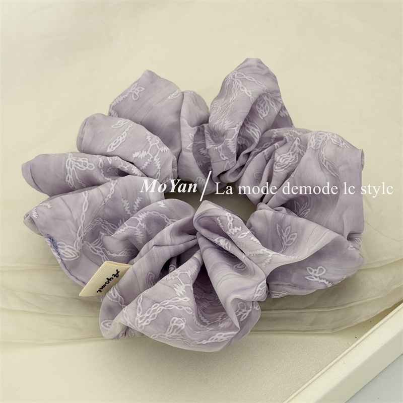 Women's Vintage Spring Cloth Hair Tie In Lilac Floral Pattern