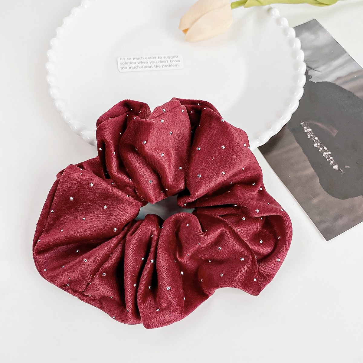 Women's Satin Elastic Hair Ties All Season Office Accessories Circle Pattern