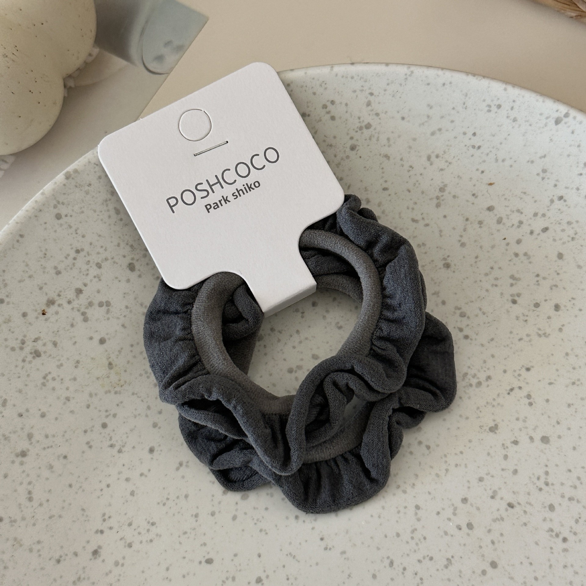 Women's Simple Floral Tulle Hair Ties 2 Pieces For Winter Khaki