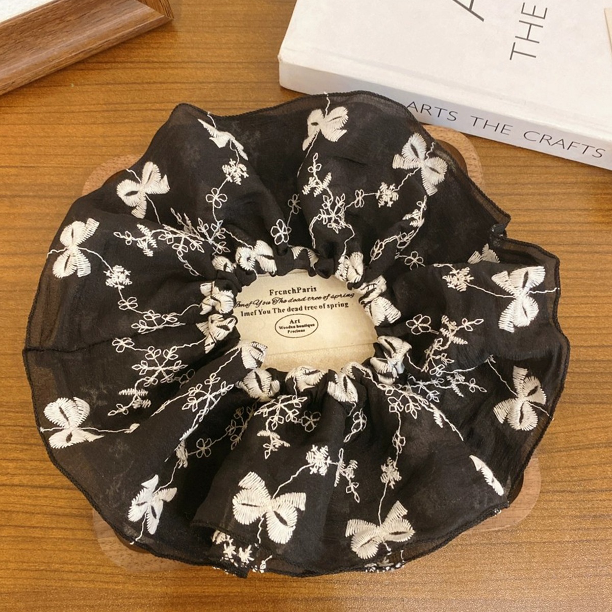 Women's Elegant Lace Edge Large Scrunchie Fairy Summer Hair Tie