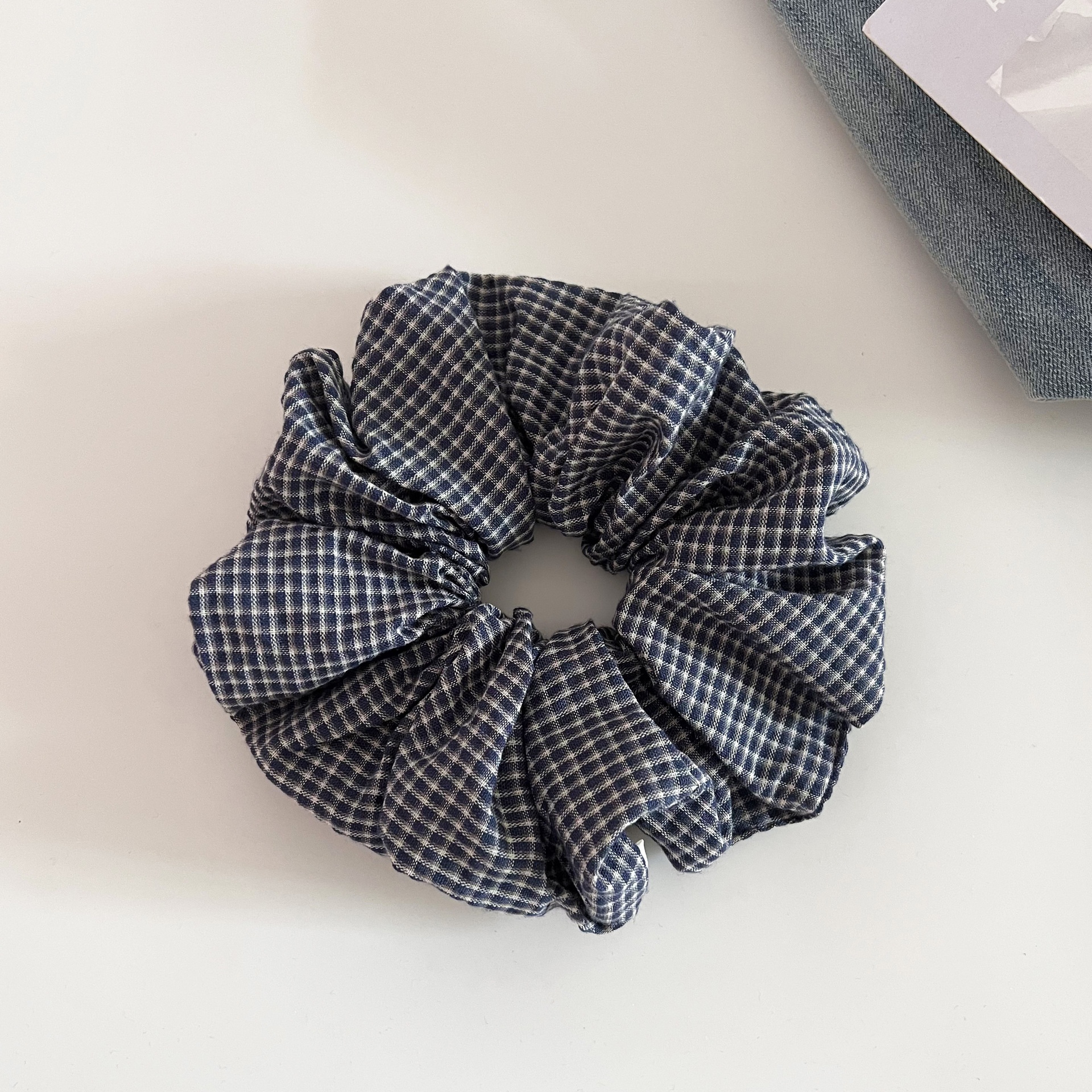Women's Vintage Plaid Cloth Hair Tie Checkered Scrunchie Fashion Accessory