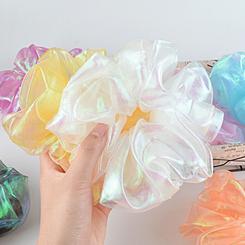 Women's Festival Silk Organza Hair Scrunchies Geometric Multicolor
