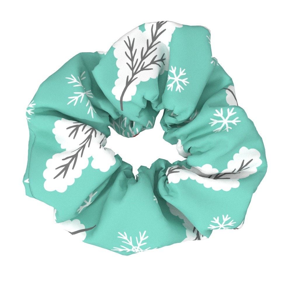 Women's Large Bow Hair Ties Festive Christmas Tree Pattern Cloth Headwear