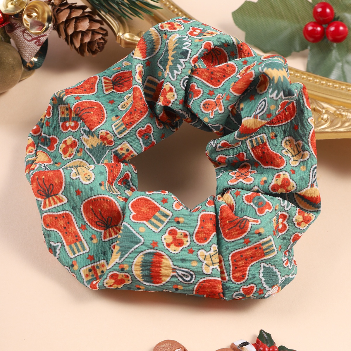 Women's Simple Halloween & Christmas Tree Pattern Festive Hair Tie