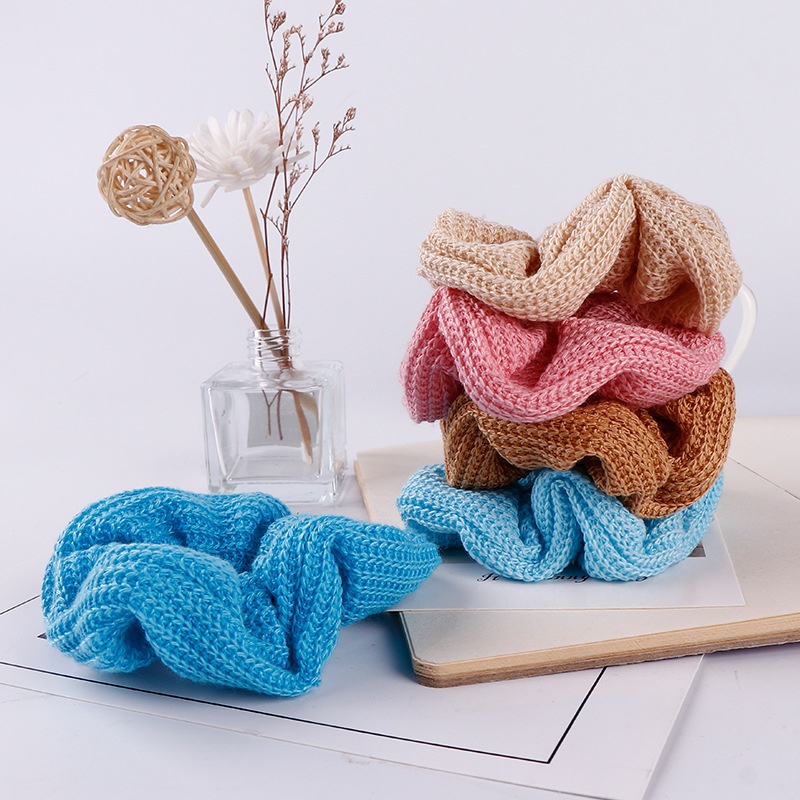 Women's Winter Thick Knitted Braided Hair Scrunchies Solid Color