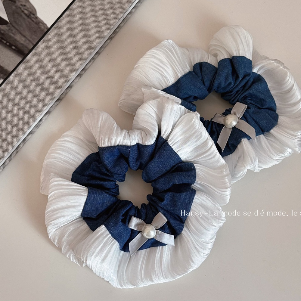 Women's Spring Casual Hair Tie Scrunchie Accessories Denim Bowknot