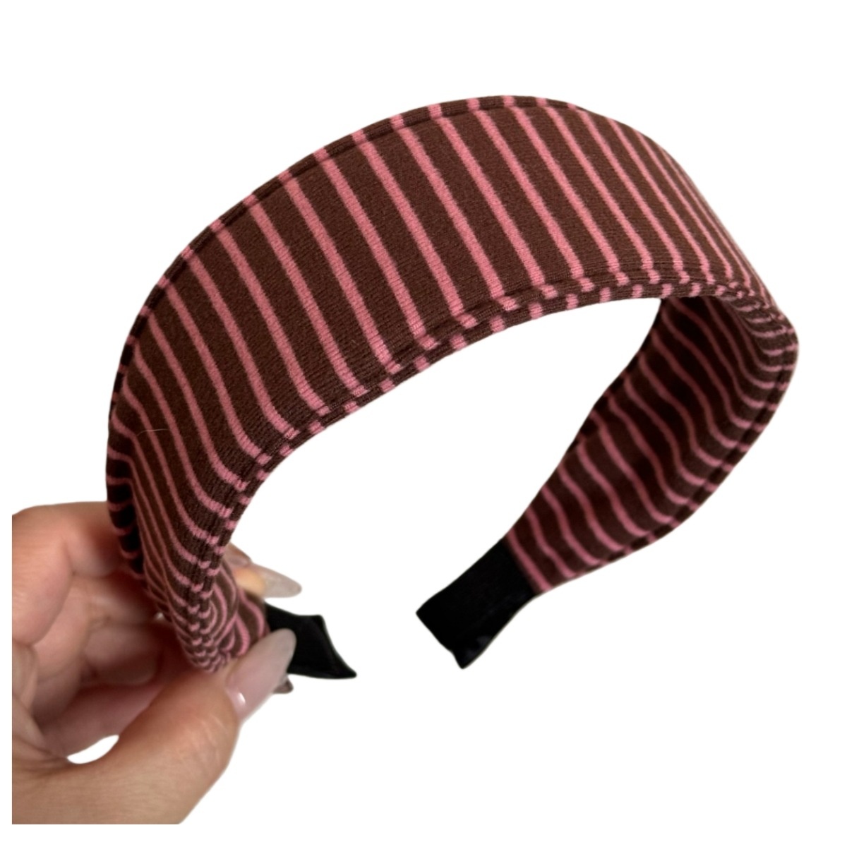 Large Striped Fabric Headband Super Elastic Retro Lazy Polyester Headband Suitable For All Seasons