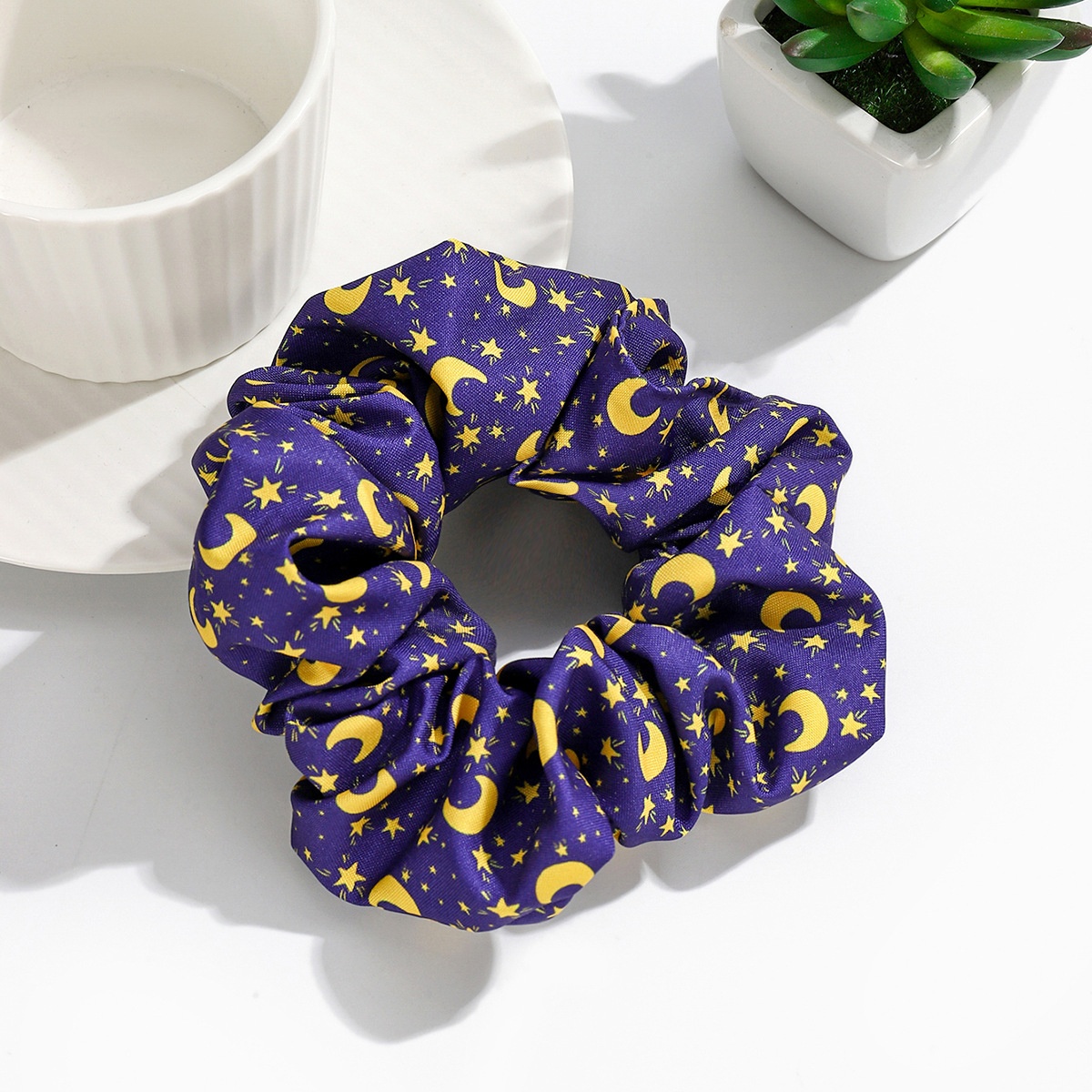 Women's Daily Cloth Scrunchies Space Theme Star Moon Embroidery