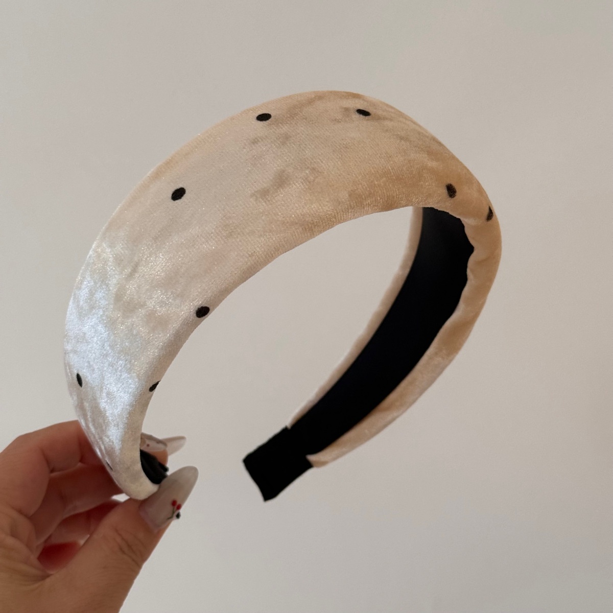 Women's Velvet Polka Dot Sponge Headband Autumn Winter Hair Accessories