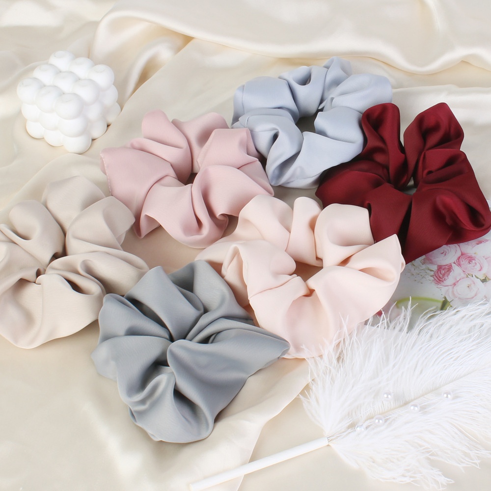 Women Soft Cloth Elastic Hair Bands Spring Summer Solid Color Hair Ties