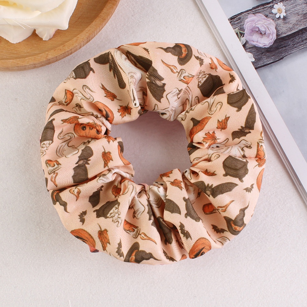 Women's Halloween Party Fabric Hair Scrunchies Colorful Skull Pattern