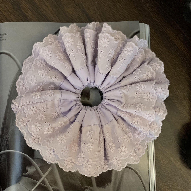 Women's Elegant French Style Cloth Hair Tie For Spring Purple