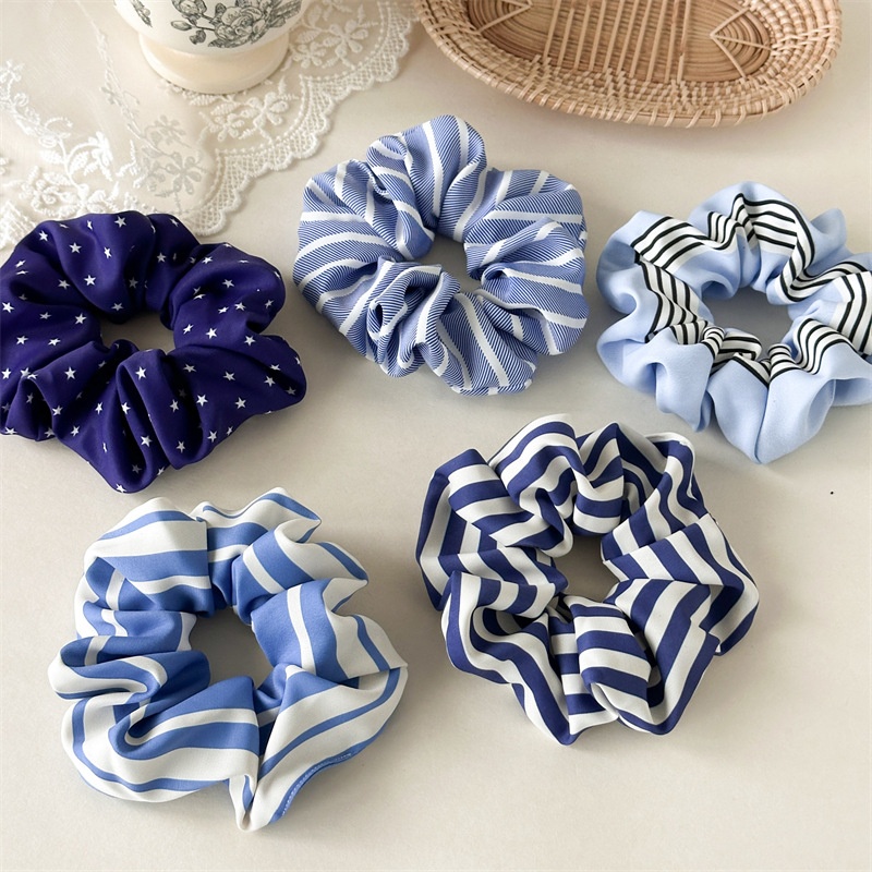 Women's Elegant Daily Cloth Hair Scrunchie Sweet Striped
