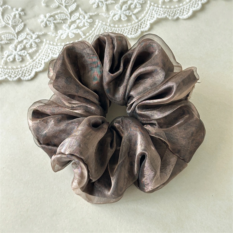 Women's Winter Soft Gauze Hair Tie Accessories Retro Leopard Print