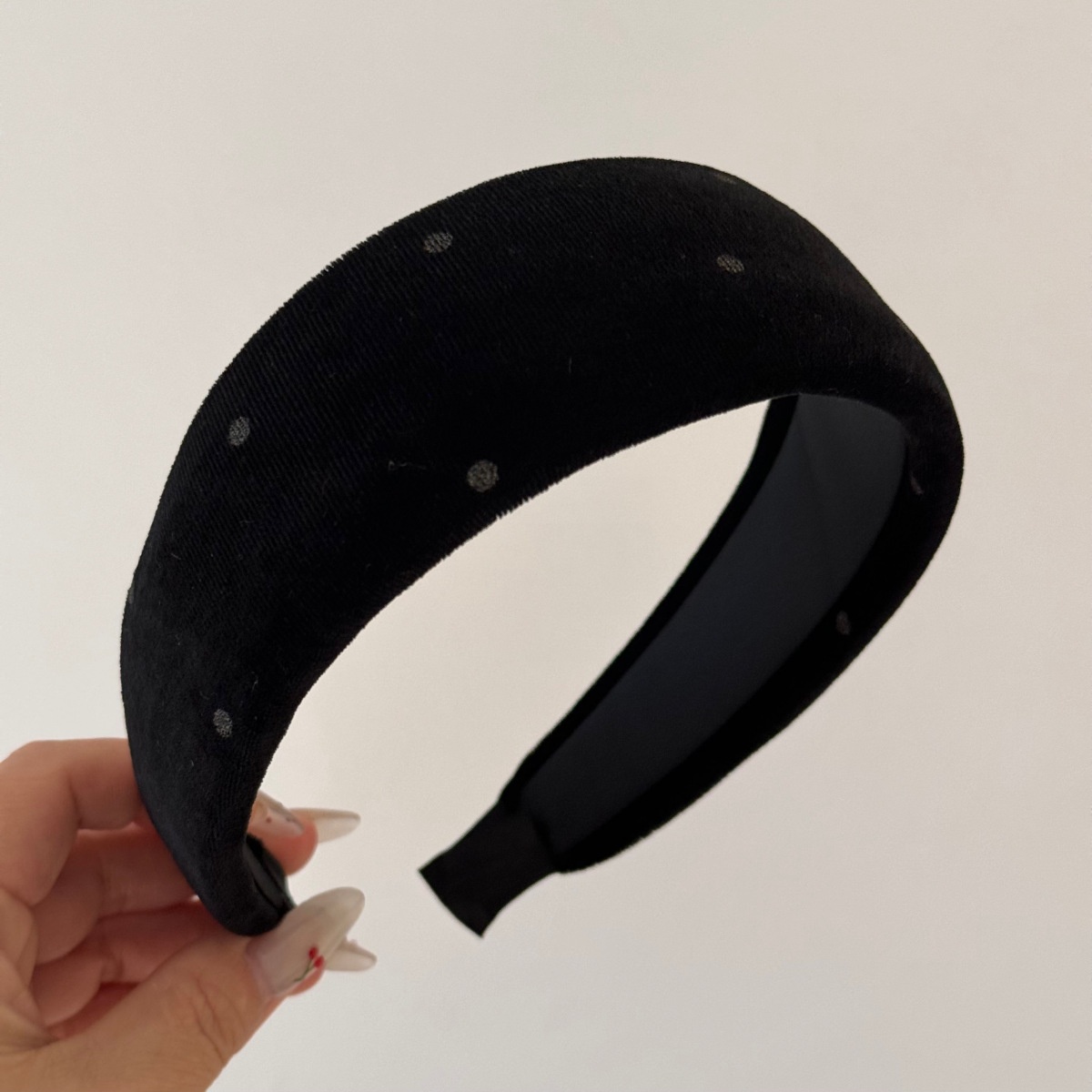 Women's Velvet Polka Dot Sponge Headband Autumn Winter Hair Accessories