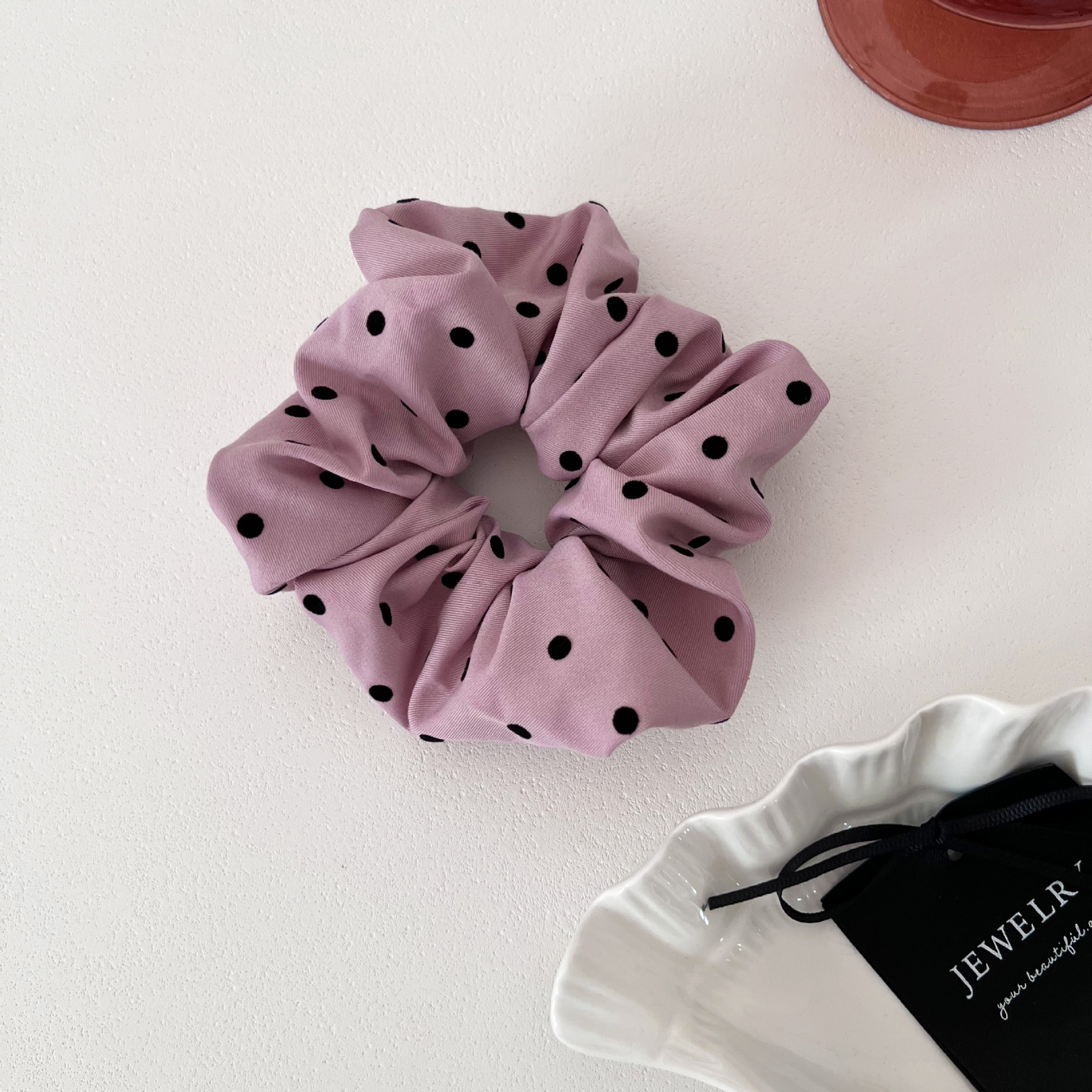 Sweet Pink Polka Dot Heart-Shaped Headband Fabric Hairband Multi-Functional Hair Accessories For Women All Seasons