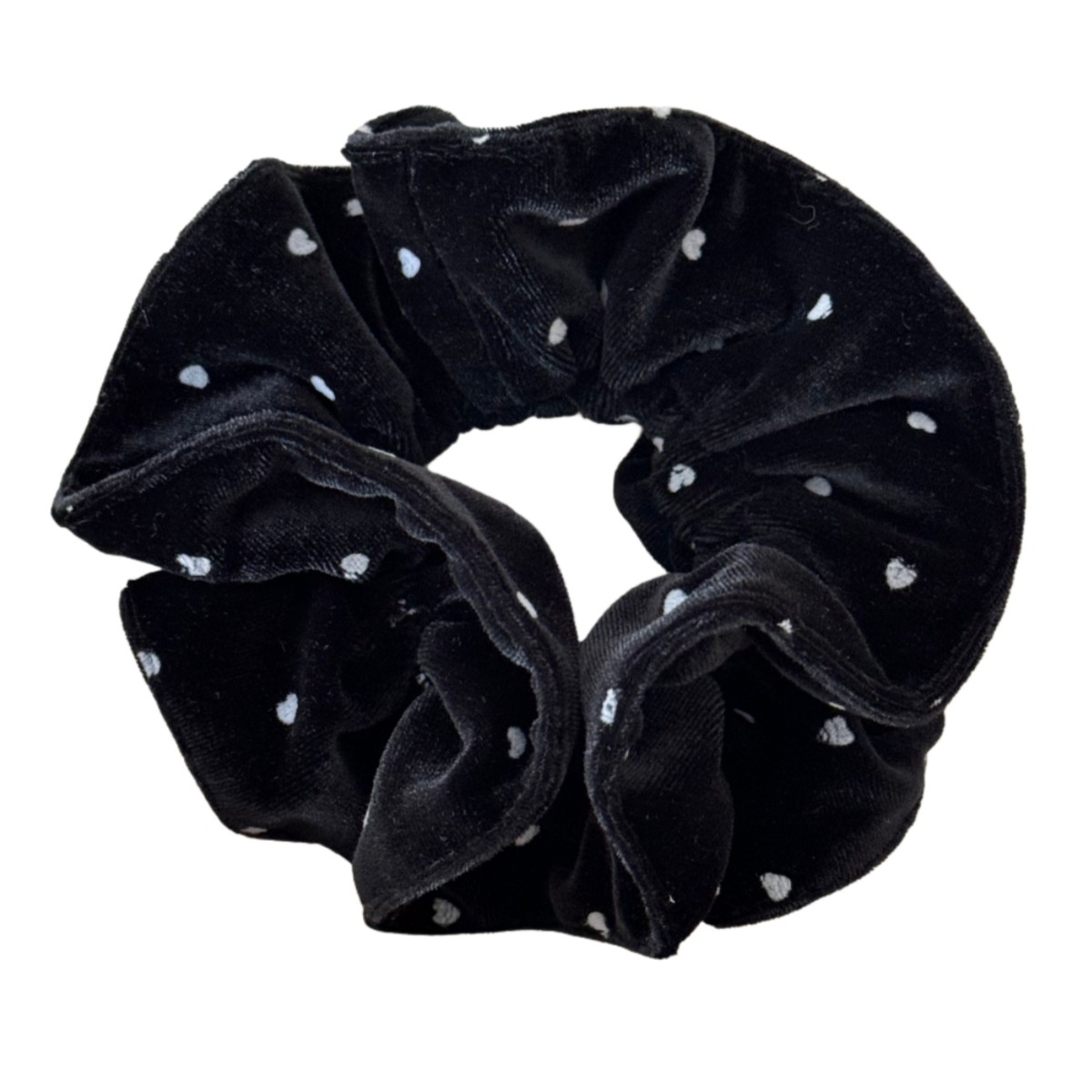 Women's Winter Large Velvet Elastic Hair Bands Polka Dot Heart Shaped