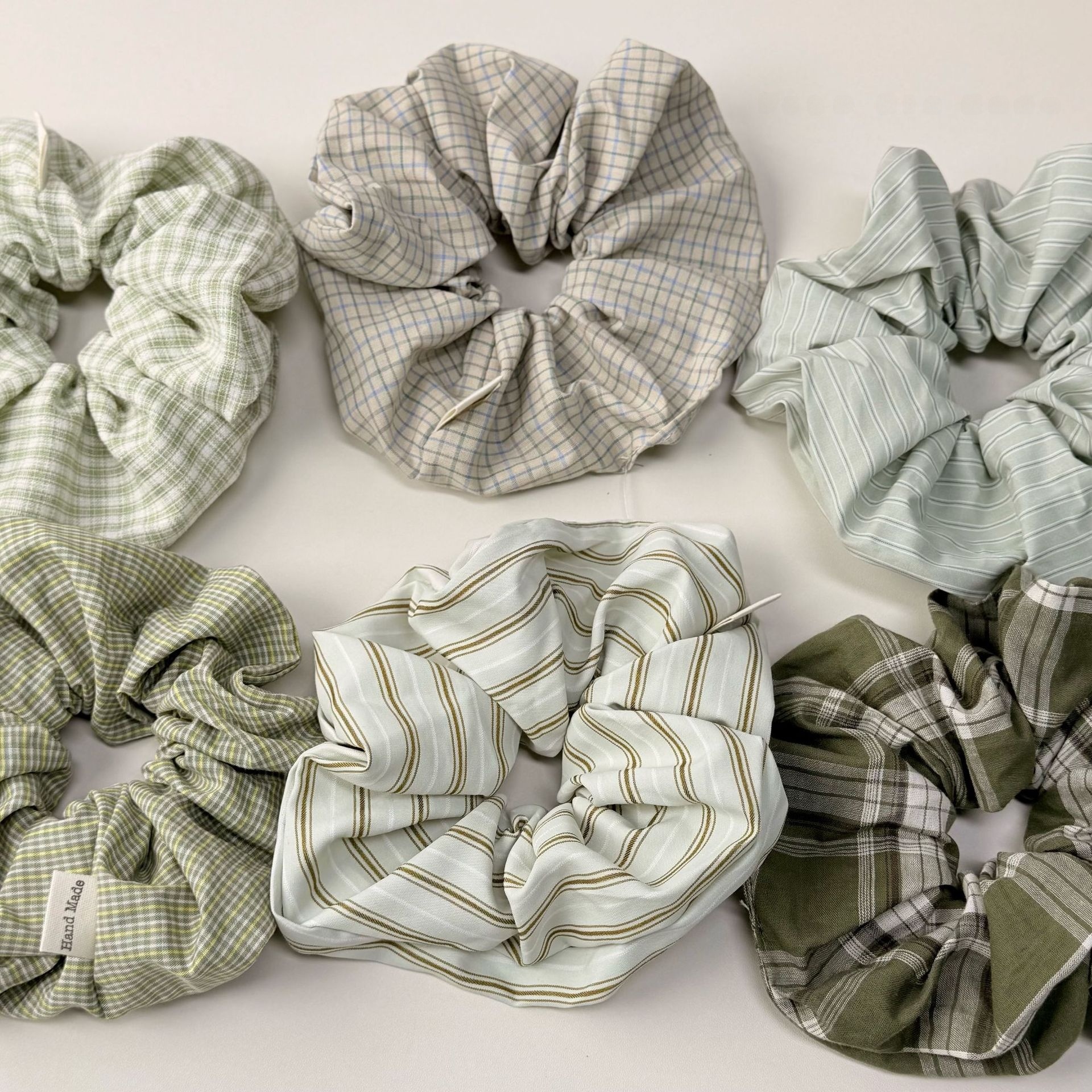 Women's Spring Cloth Bubble Braid Hair Rope Accessory In Green Plaid