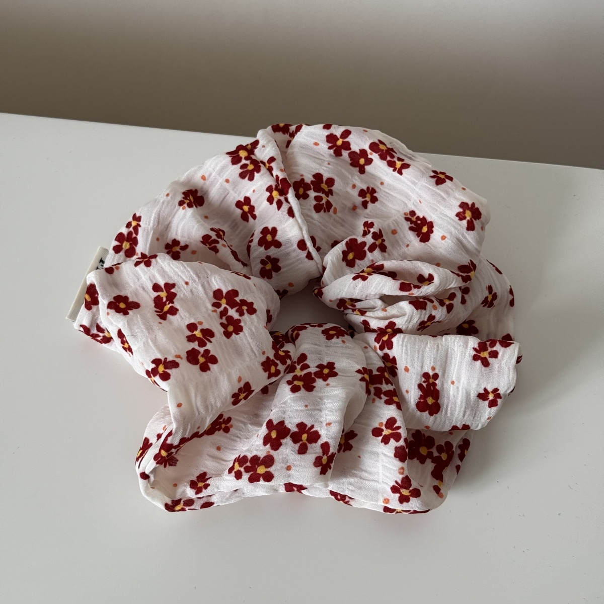 Women's Versatile Fabric Scrunchie Hair Ties For Ponytails Floral Print