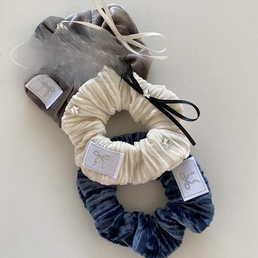 Women's Vintage Velvet Star Bowknot Hairband Elegant Ballet Ribbon Tie