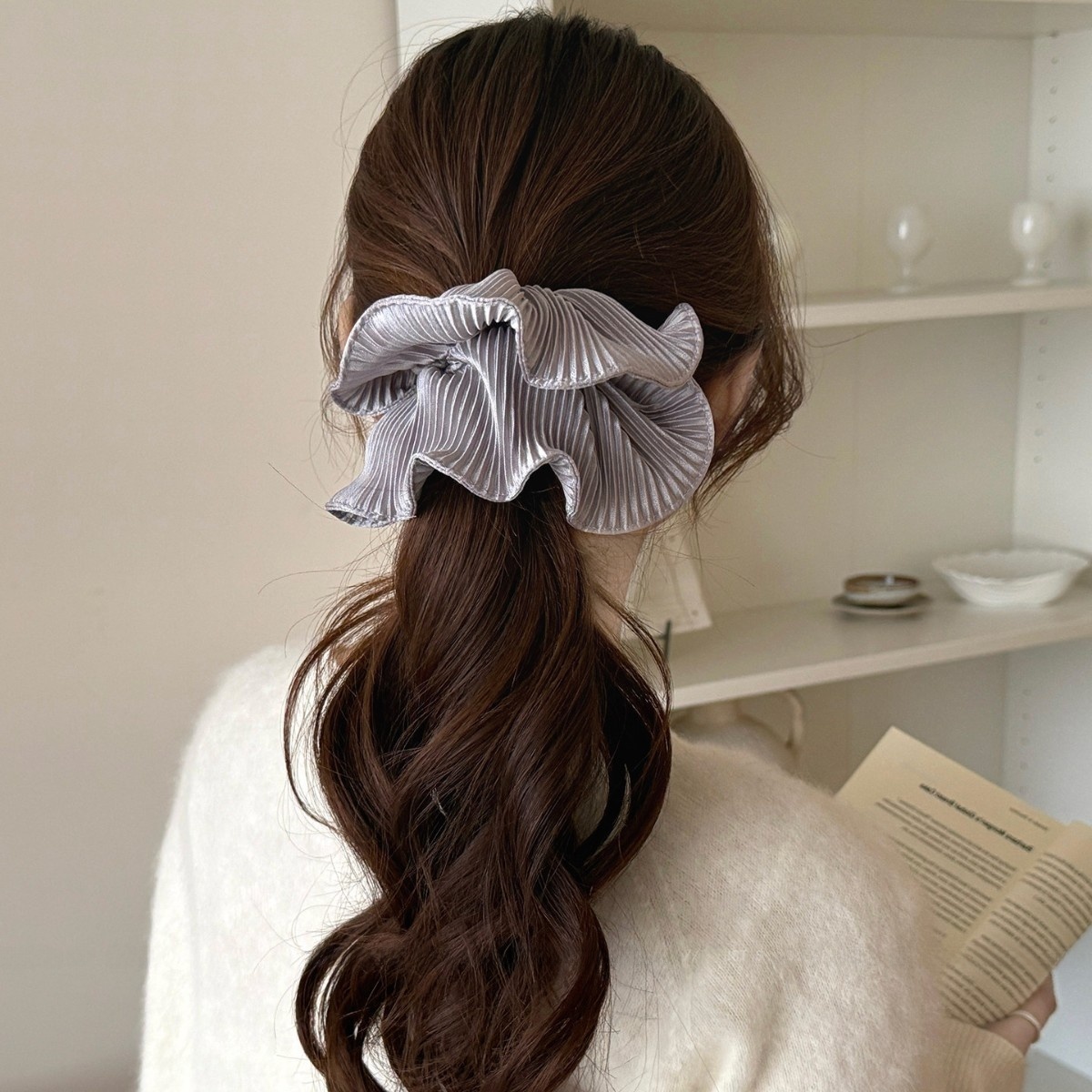 Women's Soft Cloth Hair Tie, Stylish Solid Color All-Season Accessory