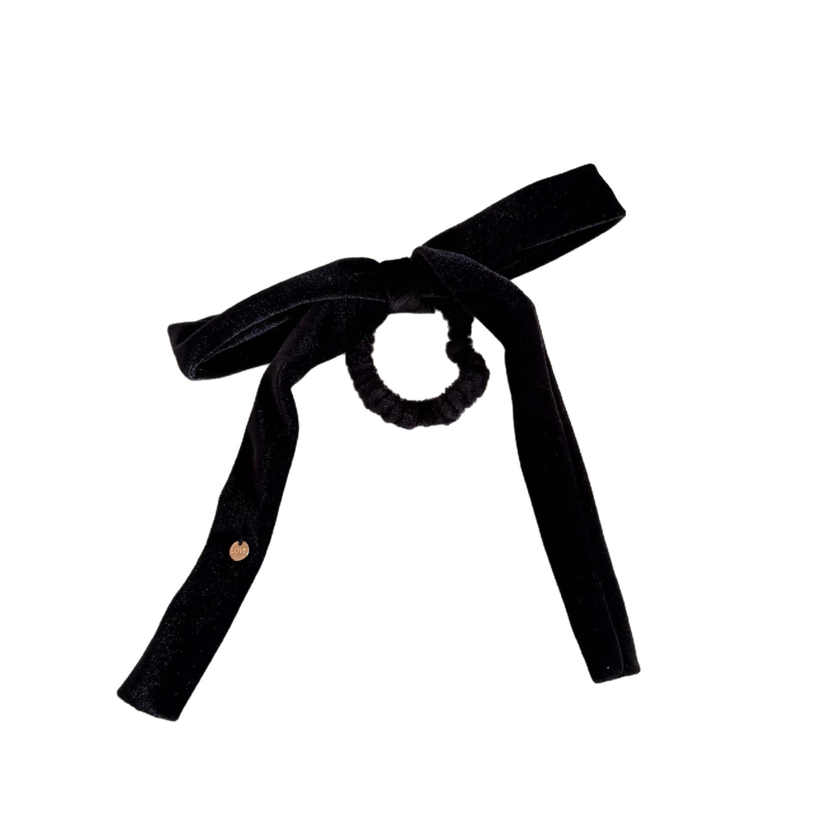 Women Fashionable Velvet Low Ponytail Holder Hair Tie Bow Knot