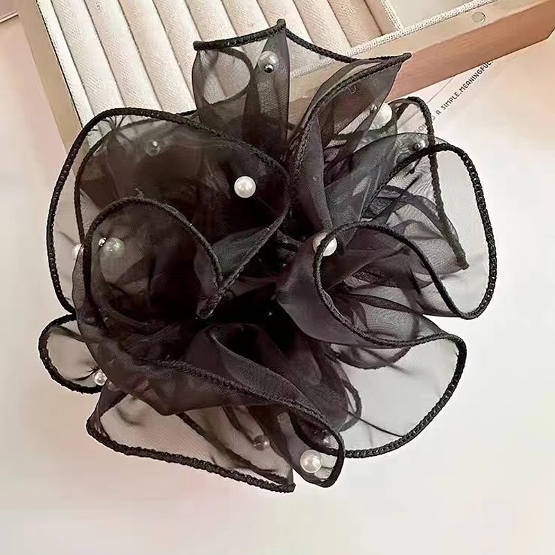 Women's Elegant Large Cloth Scrunchie Banquet Hair Tie Ditsy Floral