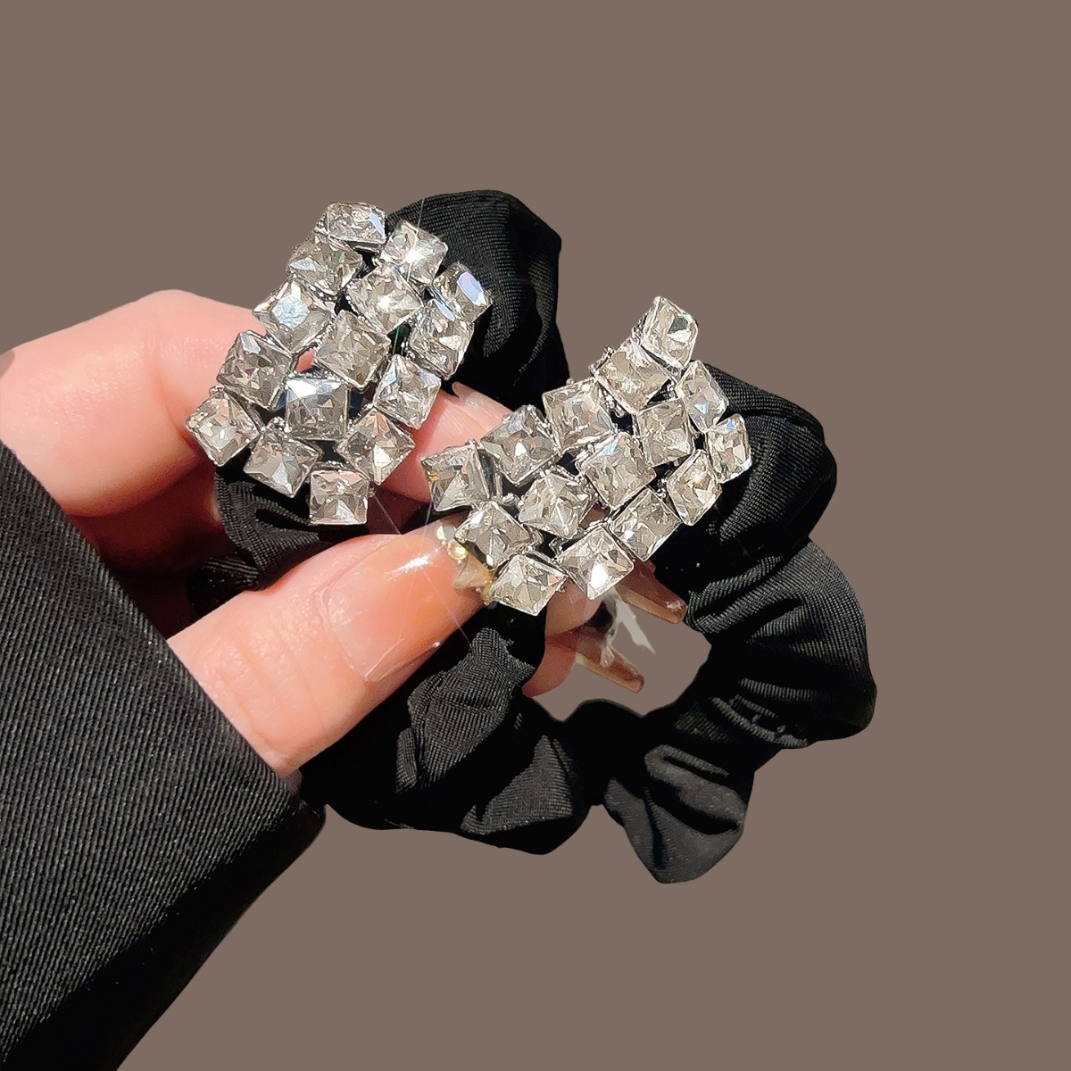 Women's Elastic Hair Band High Elasticity Durable No Damage Shiny Diamond Cloth