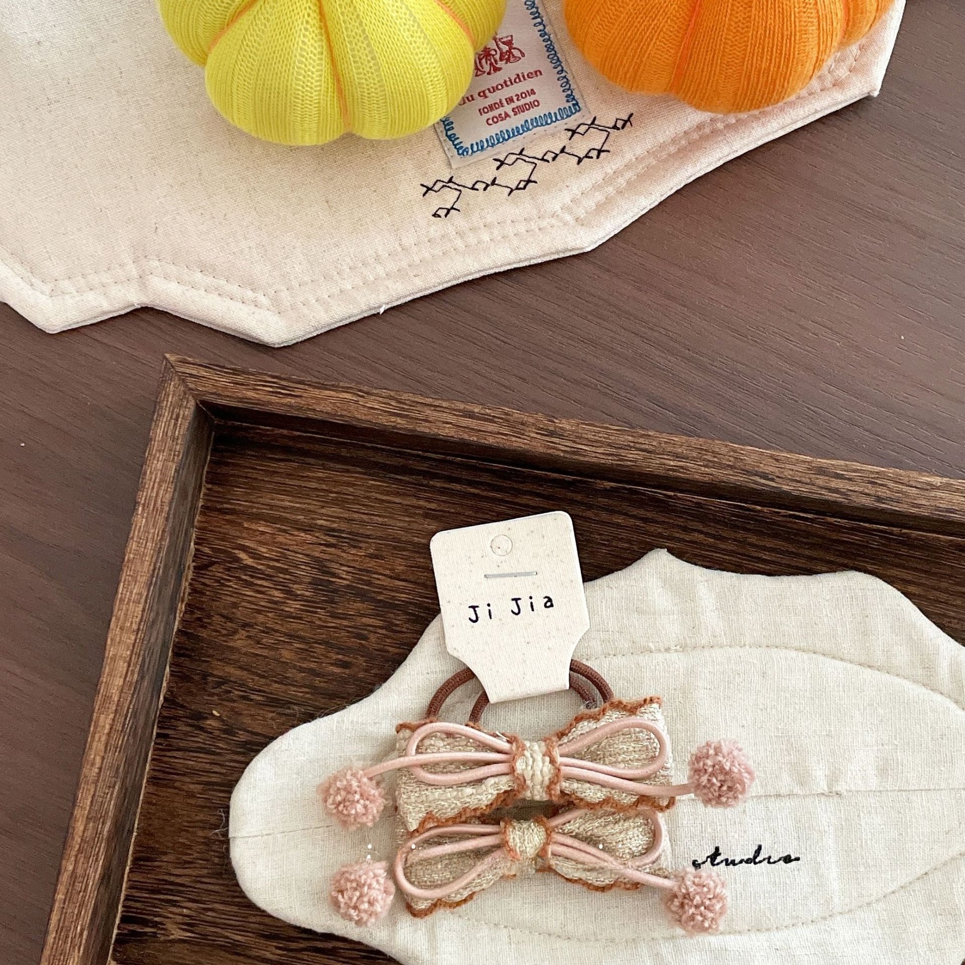 Women's Winter Furry Elastic Hair Tie Handmade Crochet Flower Bow