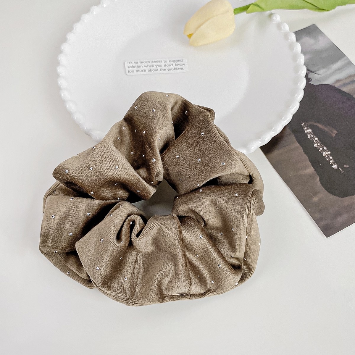 Women's Satin Elastic Hair Ties All Season Office Accessories Circle Pattern