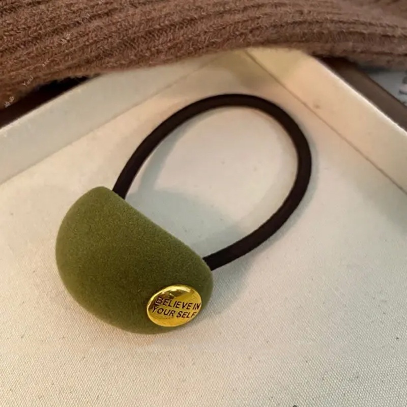 Women's Velvet Round Arc Bun Hair Tie Elastic Ponytail Holder Solid Color