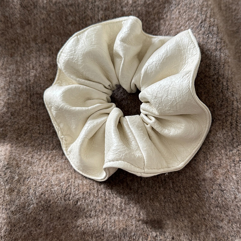 Women's Luxury Leather Lazy Bun Elastic Hair Bands Solid Colors