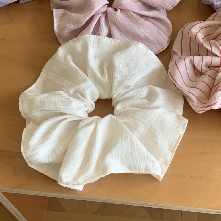 Women's Sweet Purple Plaid Cloth Hair Rope for Summer Bubble Braids