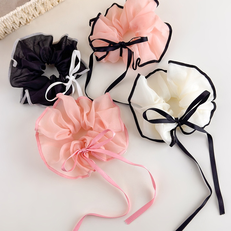 Women's Sweet Cloth Hair Tie For Spring And Summer Solid Color